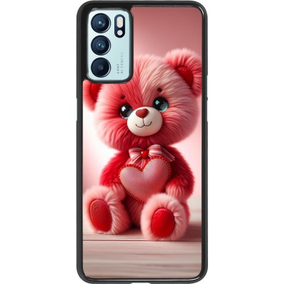 OPPO Reno6 5G Case Hülle - Valentin 2024 Rosaroter Teddybär