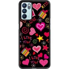 Oppo Reno6 5G Case Hülle - Valentine 2023 love symbols