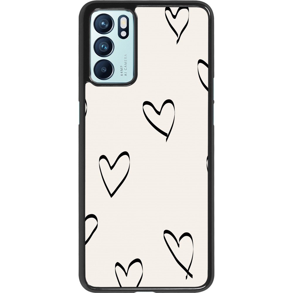 Oppo Reno6 5G Case Hülle - Valentine 2023 minimalist hearts