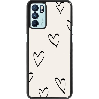 Oppo Reno6 5G Case Hülle - Valentine 2023 minimalist hearts
