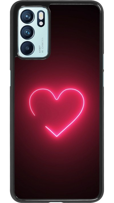 Oppo Reno6 5G Case Hülle - Valentine 2023 single neon heart
