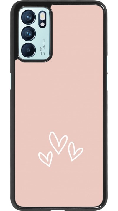 Oppo Reno6 5G Case Hülle - Valentine 2023 three minimalist hearts