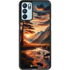 OPPO Reno6 5G Case Hülle - Tal Sonnenuntergang Hirsch Baum