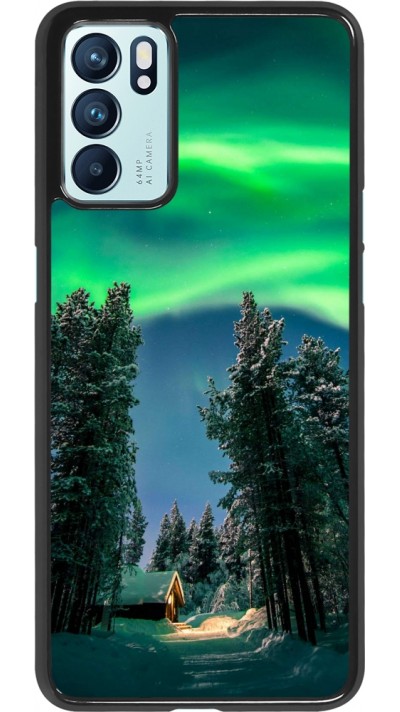 Oppo Reno6 5G Case Hülle - Winter 22 Northern Lights