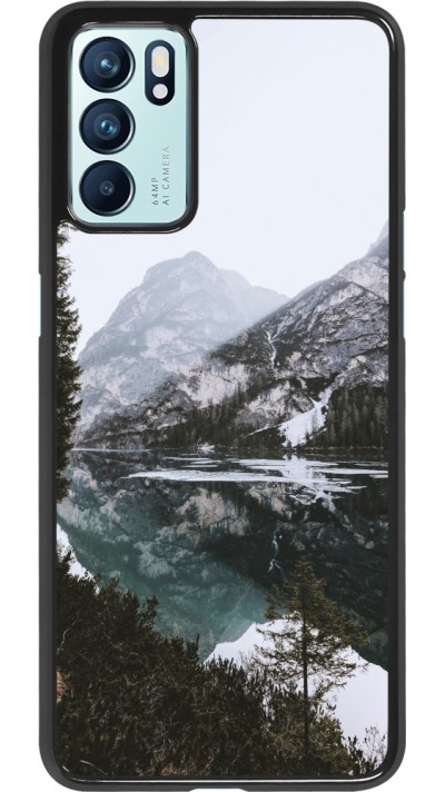 Oppo Reno6 5G Case Hülle - Winter 22 snowy mountain and lake