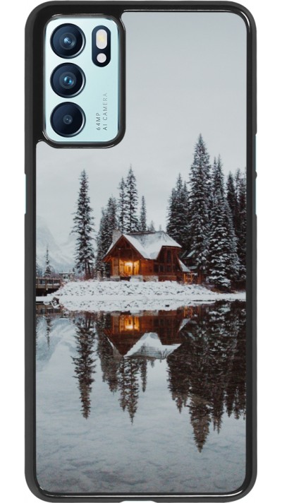 OPPO Reno6 5G Case Hülle - Winter 25 Winter house forest afternoon