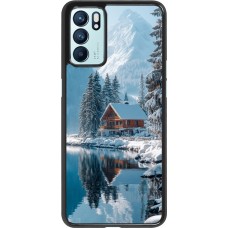 OPPO Reno6 5G Case Hülle - Winter 25 Winter house forest day