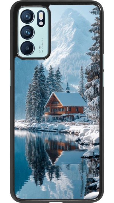 OPPO Reno6 5G Case Hülle - Winter 25 Winter house forest day