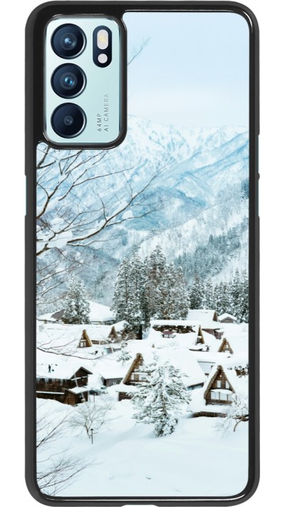 OPPO Reno6 5G Case Hülle - Winter 25 Winter snowy landscape