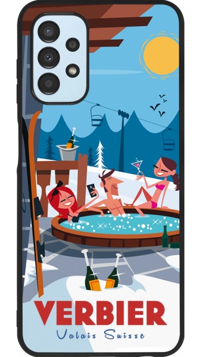 Samsung Galaxy A13 Case Hülle - Silikon schwarz Verbier Mountain Jacuzzi