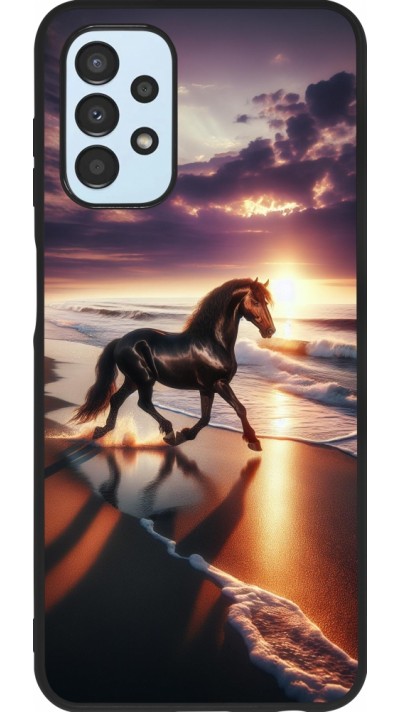 Samsung Galaxy A13 5G Case Hülle - Silikon schwarz Pferd majestätisch Strand