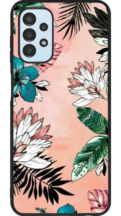 Samsung Galaxy A13 5G Case Hülle - Silikon schwarz Flowers Artprint