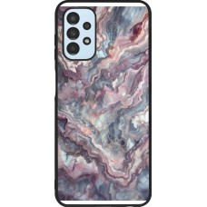 Samsung Galaxy A13 5G Case Hülle - Silikon schwarz Violetter silberner Marmor