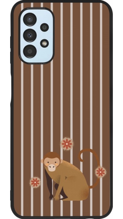 Samsung Galaxy A13 5G Case Hülle - Silikon schwarz Monkey with stripes