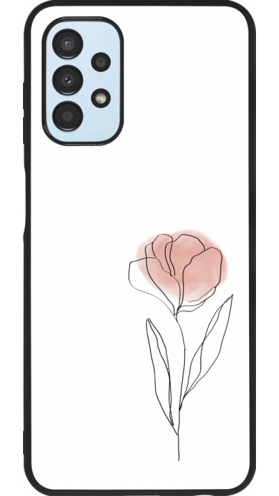 Samsung Galaxy A13 5G Case Hülle - Silikon schwarz Spring 23 minimalist flower