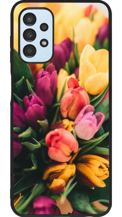 Samsung Galaxy A13 5G Case Hülle - Silikon schwarz Bouquet of tulips 2026