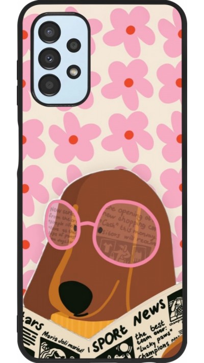 Samsung Galaxy A13 5G Case Hülle - Silikon schwarz Dog with newspaper 2026