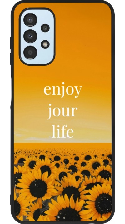 Samsung Galaxy A13 5G Case Hülle - Silikon schwarz Summer 2025 Enjoy your life