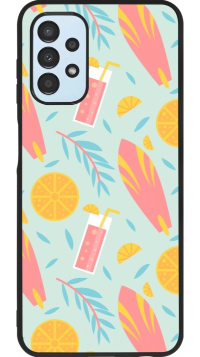 Samsung Galaxy A13 5G Case Hülle - Silikon schwarz Summer 2025 Pattern citron