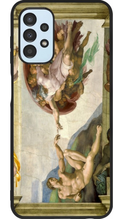 Coque Samsung Galaxy A13 5G - Silicone rigide noir Tableau art - La Création d’Adam - Michel-Ange