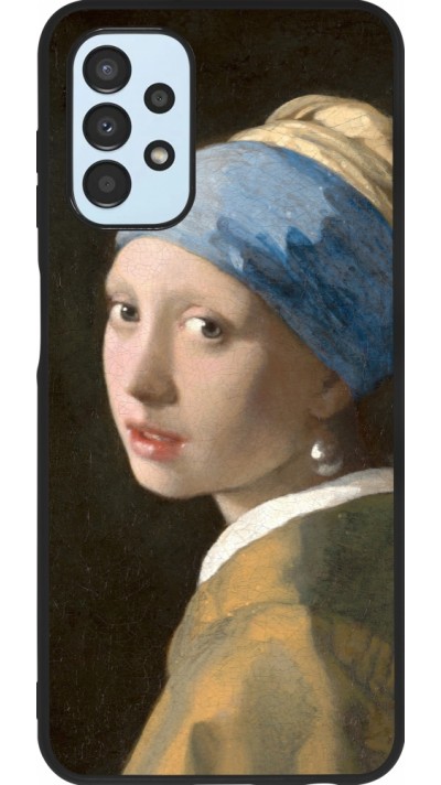 Coque Samsung Galaxy A13 5G - Silicone rigide noir Tableau art - La Jeune fille à la perle - Johannes Vermeer
