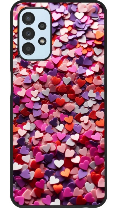 Coque Samsung Galaxy A13 5G - Silicone rigide noir Valentine 2025 Confetti