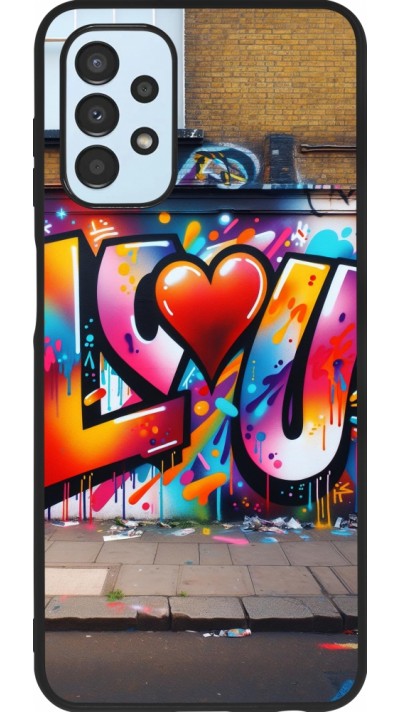 Coque Samsung Galaxy A13 5G - Silicone rigide noir Valentine 2025 Love U Tag