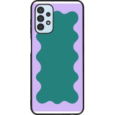 Samsung Galaxy A13 5G Case Hülle - Silikon schwarz Wavy Rectangle Green Purple