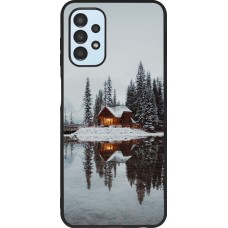 Samsung Galaxy A13 5G Case Hülle - Silikon schwarz Winter 25 Winter house forest afternoon