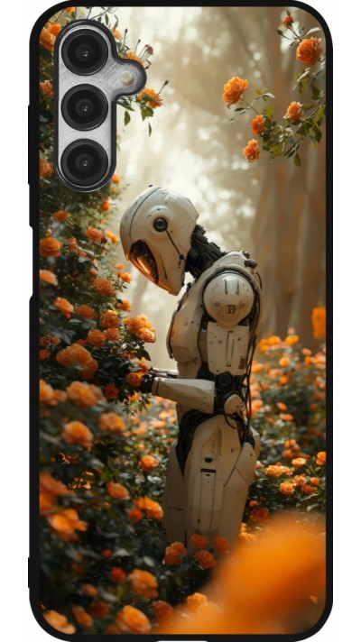 Samsung Galaxy A14 5G Case Hülle - Silikon schwarz Astronaut flowers 2025