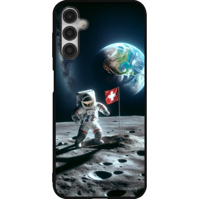 Samsung Galaxy A14 5G Case Hülle - Silikon schwarz Astro Schweiz auf dem Mond