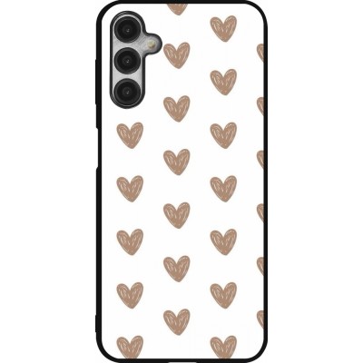 Samsung Galaxy A14 5G Case Hülle - Silikon schwarz Autumn 2024 brown hearts
