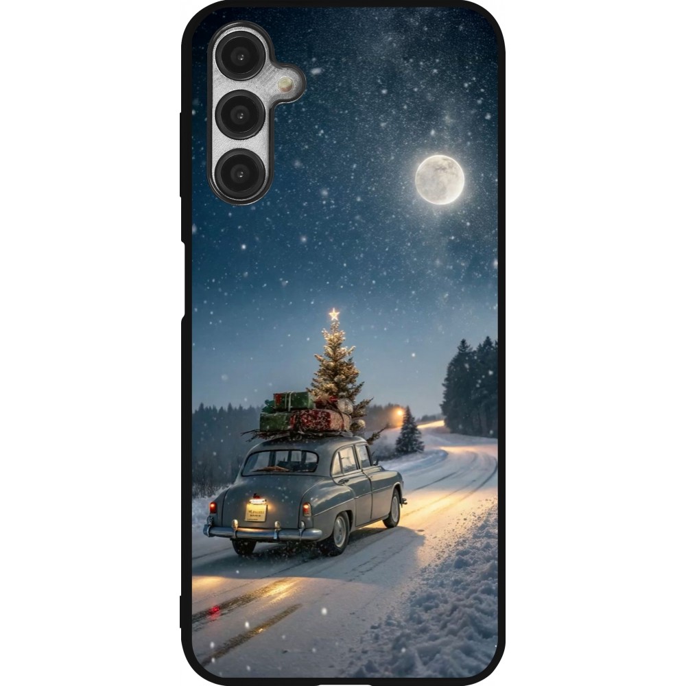 Coque Samsung Galaxy A14 5G - Silicone rigide noir Christmas 25 Car with Tree Xmas