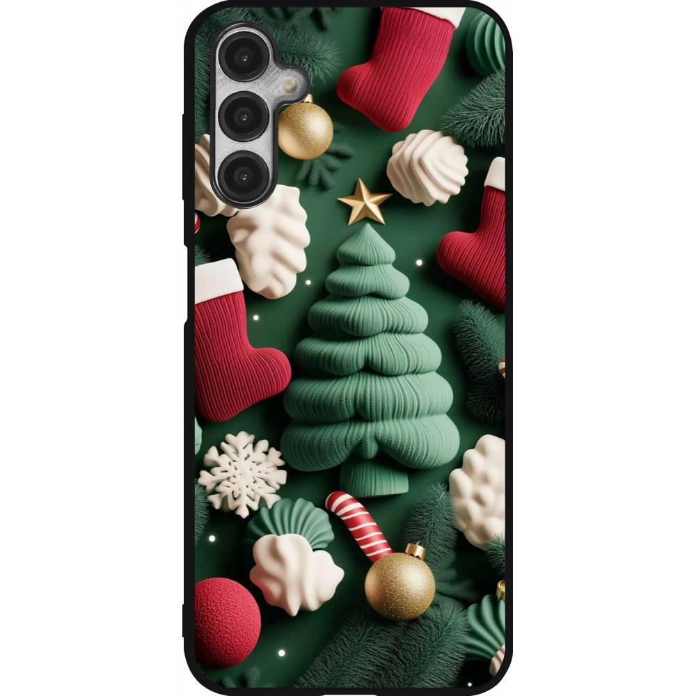 Coque Samsung Galaxy A14 5G - Silicone rigide noir Christmas 25 Christmas textiles
