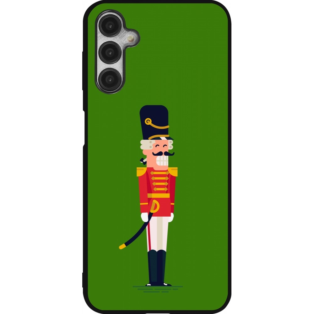 Coque Samsung Galaxy A14 5G - Silicone rigide noir Christmas 25 Nutcracker Green