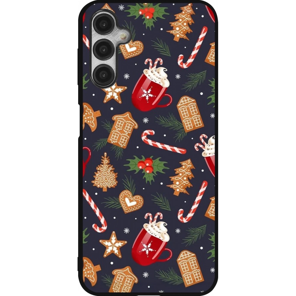 Coque Samsung Galaxy A14 5G - Silicone rigide noir Christmas 25 Pattern Gingerbread House
