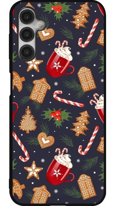 Coque Samsung Galaxy A14 5G - Silicone rigide noir Christmas 25 Pattern Gingerbread House