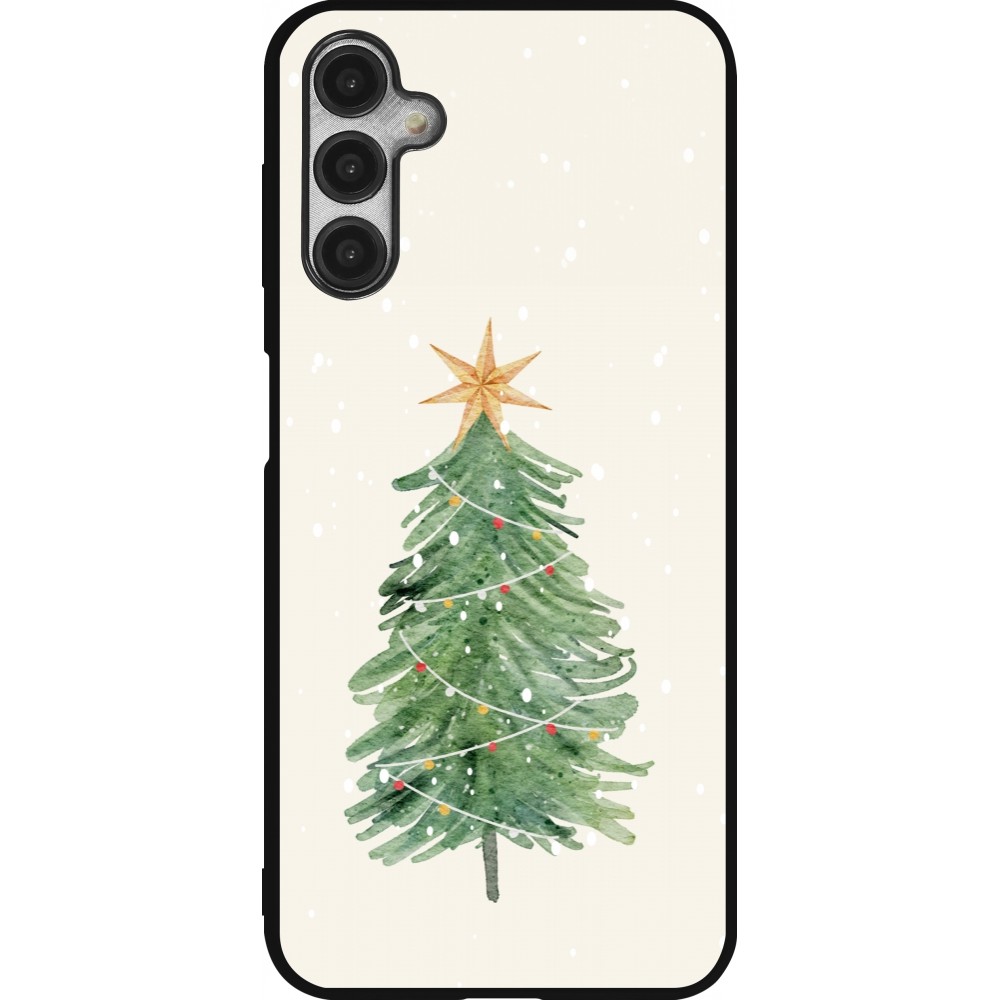 Coque Samsung Galaxy A14 5G - Silicone rigide noir Christmas 25 Sketch Tree