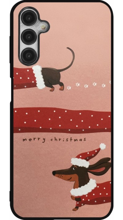 Coque Samsung Galaxy A14 5G - Silicone rigide noir Christmas 25 Teckel Merry Xmas