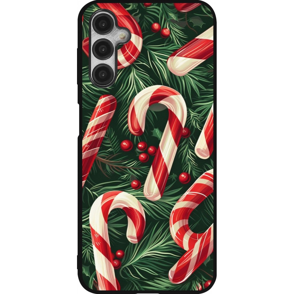Coque Samsung Galaxy A14 5G - Silicone rigide noir Christmas 25 Xmas Stick
