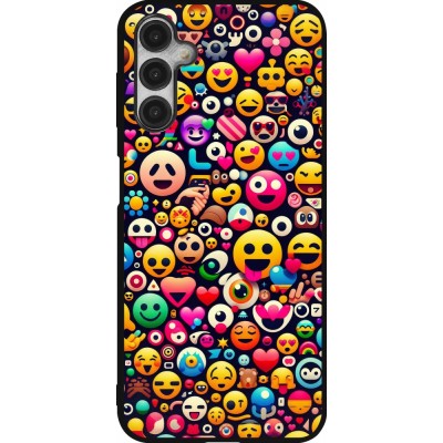Samsung Galaxy A14 5G Case Hülle - Silikon schwarz Emoji Mix Farbe