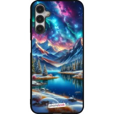 Samsung Galaxy A14 5G Case Hülle - Silikon schwarz Fantasiebergsee Himmel Sterne