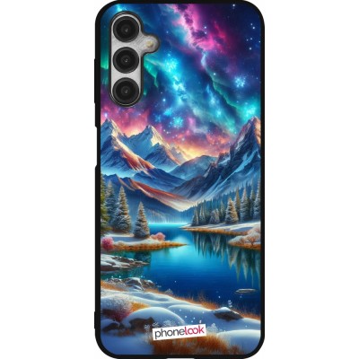 Samsung Galaxy A14 5G Case Hülle - Silikon schwarz Fantasiebergsee Himmel Sterne