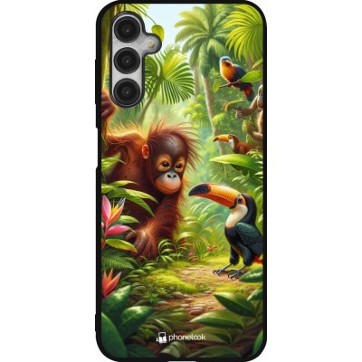 Samsung Galaxy A14 5G Case Hülle - Silikon schwarz Tropischer Dschungel Tayrona