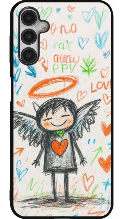 Samsung Galaxy A14 5G Case Hülle - Silikon schwarz Little Angel Sketch Love