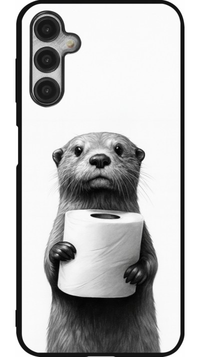 Samsung Galaxy A14 5G Case Hülle - Silikon schwarz Otter Toilettenpapier
