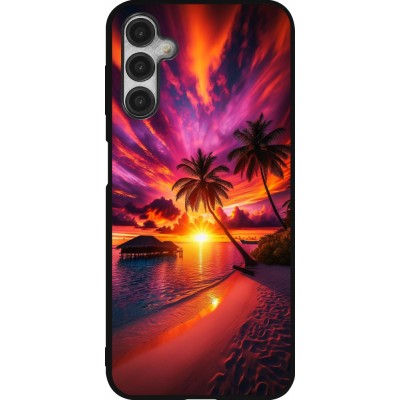 Samsung Galaxy A14 5G Case Hülle - Silikon schwarz Malediven Abenddämmerung Glückseligkeit