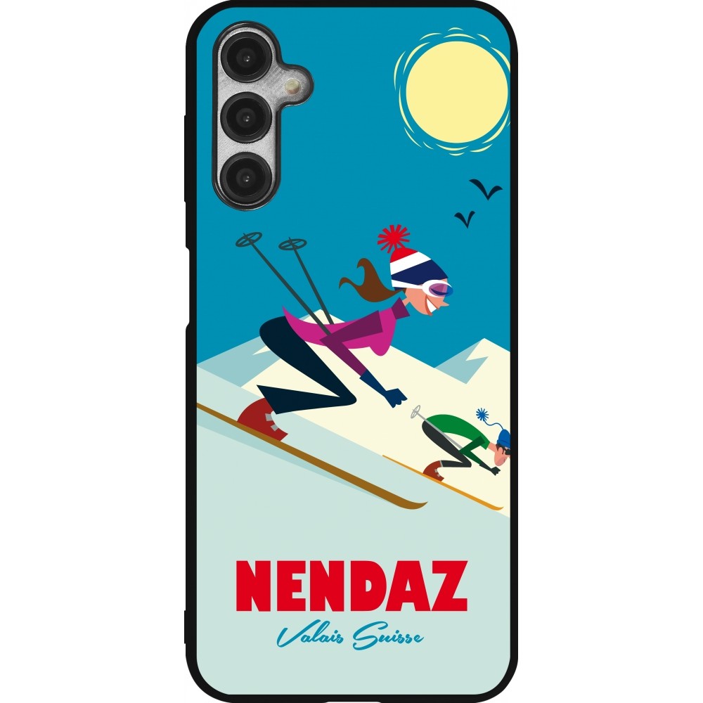 Coque Samsung Galaxy A14 5G - Silicone rigide noir Nendaz Ski Downhill