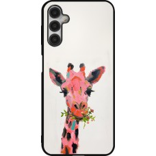 Samsung Galaxy A14 5G Case Hülle - Silikon schwarz Pink Girafe Paint