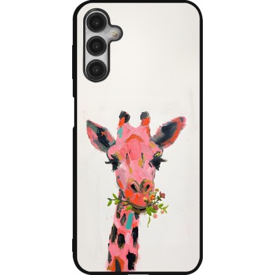 Samsung Galaxy A14 5G Case Hülle - Silikon schwarz Pink Girafe Paint